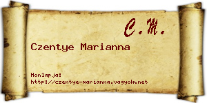 Czentye Marianna névjegykártya