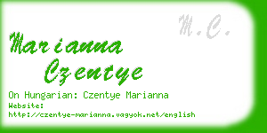 marianna czentye business card